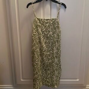 Monteau Green Leaf Print Dress M NWT